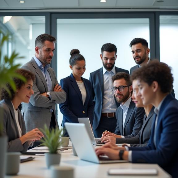 The diverse and professional Northern Talent Solutions team in a modern office.