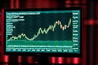 Stock market chart on a screen